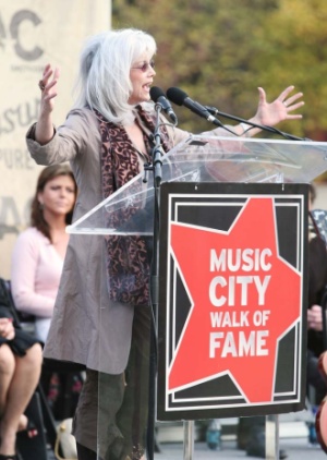 Emmylou Harris speaking at awards ceremony Emmylou Harris speaking at awards ceremony